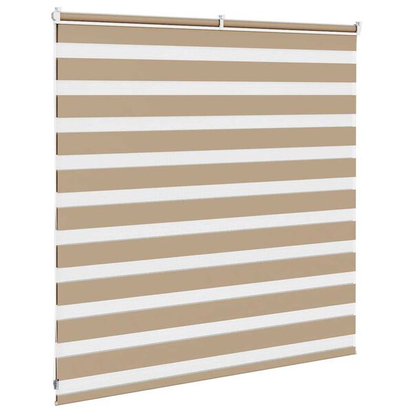 vidaXL Doppelrollo Sandbraun 140x100 cm Stoffbreite 135,9 cm Polyester
