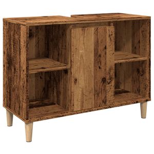vidaXL Badschrank Altholz-Optik 80x33x60 cm Holzwerkstoff