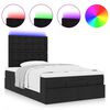 vidaXL Ottoman-Bett mit Matratze & LEDs Schwarz 120x190 cm Stoff