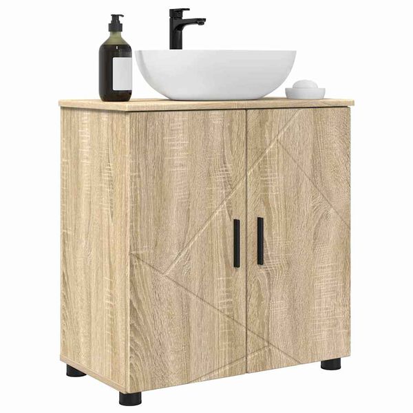 vidaXL Badezimmerschrank mit Speicher Sonoma-Eiche 61 x 35 x 64 cm