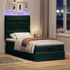 vidaXL Ottoman-Bett mit Matratzen & LEDs Dunkelgr&uuml;n 90x200 cm Samt