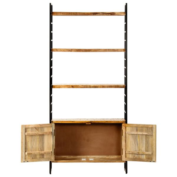 vidaXL Bücherregal 4 Ebenen 80x30x180 cm Raues Mangoholz