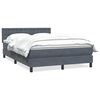 vidaXL Boxspringbett mit Matratze Dunkelgrau 140x220 cm Samt