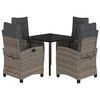 vidaXL 5-tlg. Garten-Essgruppe mit Kissen Grau Poly Rattan