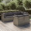 vidaXL 7-tlg. Garten-Lounge-Set mit Kissen Grau Poly Rattan