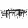 vidaXL Garten Essgruppe 5 pcs Schwarz Poly-Rattan