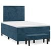 vidaXL Boxspringbett mit Matratze Dunkelblau 120x200 cm Samt