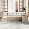 vidaXL Sofa Set mit Kissen 7 pcs Beige Poly-Rattan