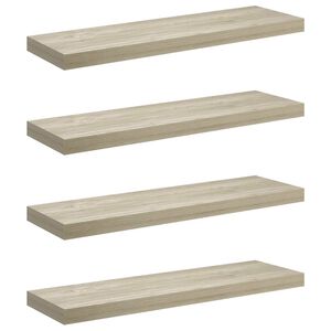 vidaXL Schweberegale 4 Stk. Eiche-Optik 80x23,5x3,8 cm MDF