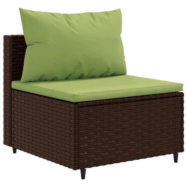 vidaXL 8-tlg. Garten-Lounge-Set mit Kissen Braun Poly Rattan
