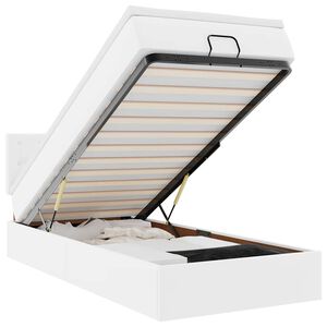 vidaXL Ottoman-Bett mit Matratze Wei&szlig; 80x200 cm Kunstleder