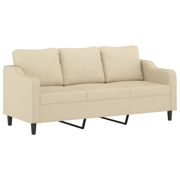 vidaXL 3-Sitzer-Sofa Creme 180 cm Stoff
