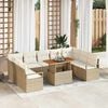 vidaXL Garten-Sofa-Set mit Kissen mit Kissen 10 pcs Beige und Creme