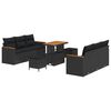 vidaXL Gartensofa-set 9 pcs Schwarz Poly-Rattan