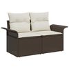 vidaXL Garten-Sofa-Set mit Kissen mit Speicher 6 pcs Braun Poly Rattan