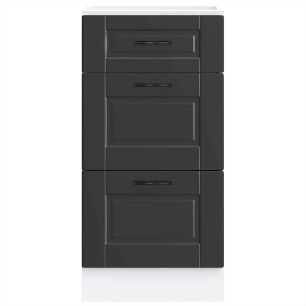 vidaXL Küchenunterschrank „Porto“ Schwarz Holzwerkstoff