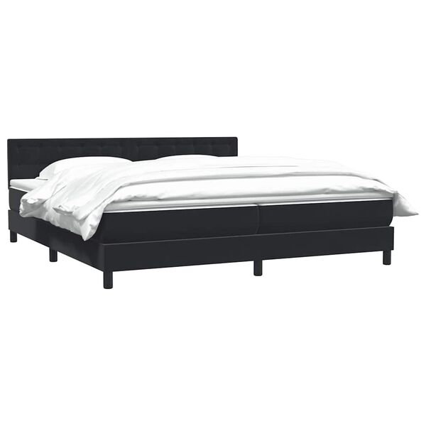 vidaXL Boxspringbett mit Matratze Schwarz 200x210 cm Samt