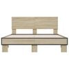 vidaXL Bettgestell Sonoma-Eiche 140x200 cm Holzwerkstoff und Metall