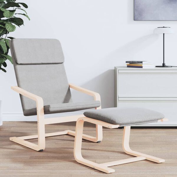 vidaXL Fu&szlig;hocker Hellgrau 51x41x40 cm Stoff