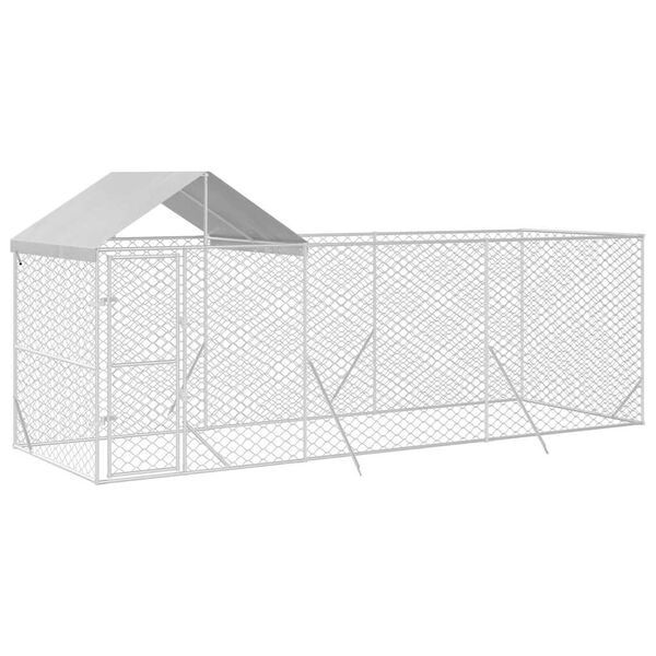vidaXL Outdoor-Hundezwinger mit Dach Silber 6x2x2,5 m Verzinkter Stahl