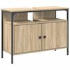vidaXL Badezimmerm&ouml;bel-Set mit Regal 4 pcs Sonoma-Eiche Holzwerkstoff