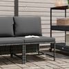 vidaXL Modulares Mittelsofa mit Kissen Grau Poly Rattan