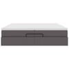 vidaXL Ottoman-Bett mit Matratzen Grau 200x200 cm Kunstleder