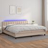 vidaXL Boxspringbett mit Matratze & LED Cappuccino-Braun 200x200cm