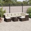 vidaXL 10-tlg. Garten-Sofagarnitur mit Kissen Braun Poly Rattan