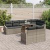 vidaXL Garten-Sofa-Set mit Kissen mit Speicher 9 pcs Grau