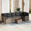 vidaXL Gartensofa-set mit Kissen 8 pcs Grau Poly-Rattan