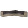 vidaXL 7-tlg. Garten-Lounge-Set mit Kissen Grau Poly Rattan