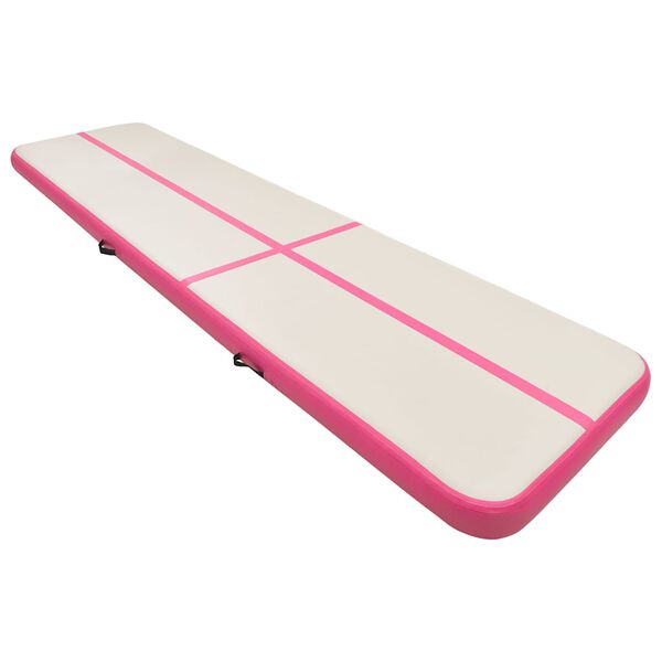 vidaXL Aufblasbare Gymnastikmatte mit Pumpe 700x100x20 cm PVC Rosa
