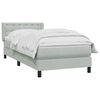 vidaXL Boxspringbett mit Matratze Hellgrau 80x220 cm Samt