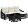 vidaXL Gartensofa-set 5 stk. Schwarz und Cremewei&szlig; Poly-Rattan