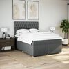 vidaXL Boxspringbett mit Matratze Dunkelgrau 160x200 cm Stoff