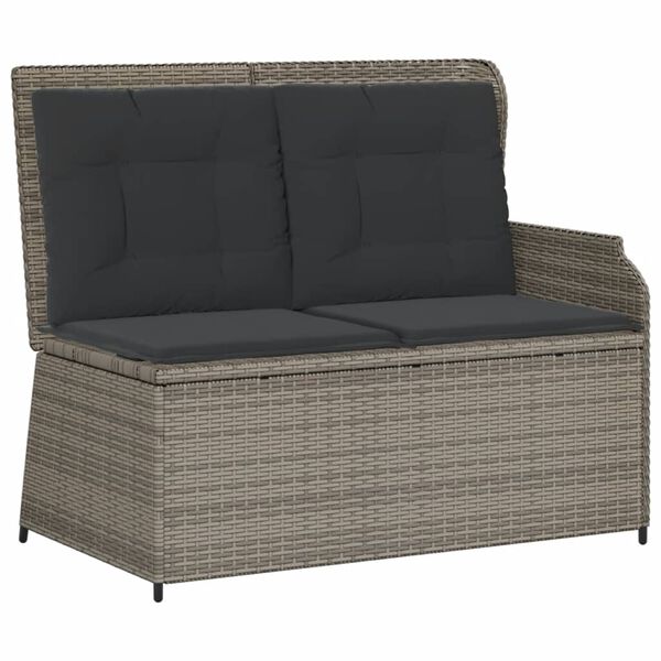vidaXL 5-tlg. Garten-Lounge-Set mit Kissen Grau Poly Rattan