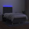 vidaXL Boxspringbett mit Matratze & LED Dunkelgrau 120x200 cm Stoff