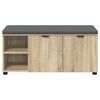 vidaXL Flurbank mit Kissen mit Regal Sonoma-Eiche 100 x 38 x 46 cm