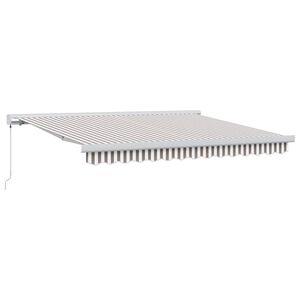 vidaXL Ausziehbare Markise Hellgrau und Wei&szlig; 300 x 250 cm