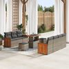 vidaXL Gartensofa-set mit Kissen 10 pcs Grau