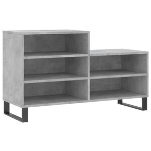 vidaXL Schuhregal Betongrau 102x36x60 cm Holzwerkstoff
