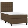 vidaXL Boxspringbett mit Matratze Dunkelbraun 90x190 cm Stoff