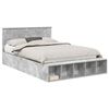 vidaXL Bettrahmen mit Regal Beton Grau 140 x 190 cm Holzwerkstoff