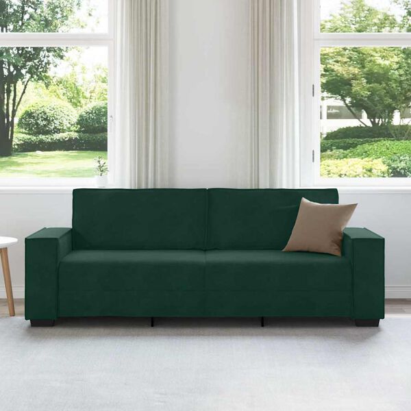 vidaXL 3-Sitzer-Sofa Dunkelgr&uuml;n 220x78x84 cm Samt