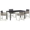 vidaXL Garten Essgruppe 5 pcs Hellgrau Poly-Rattan