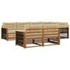 vidaXL Outdoor-Sofagarnitur 7 Stk. Natur und Beige