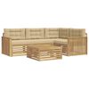 vidaXL Outdoor-Sofagarnitur 5 Stk. Wei&szlig; und Beige Polyester