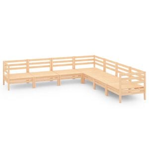 vidaXL 7-tlg. Garten-Lounge-Set Massivholz Kiefer