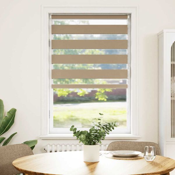 vidaXL Doppelrollo Sandbraun 75x150 cm Stoffbreite 70,9 cm Polyester